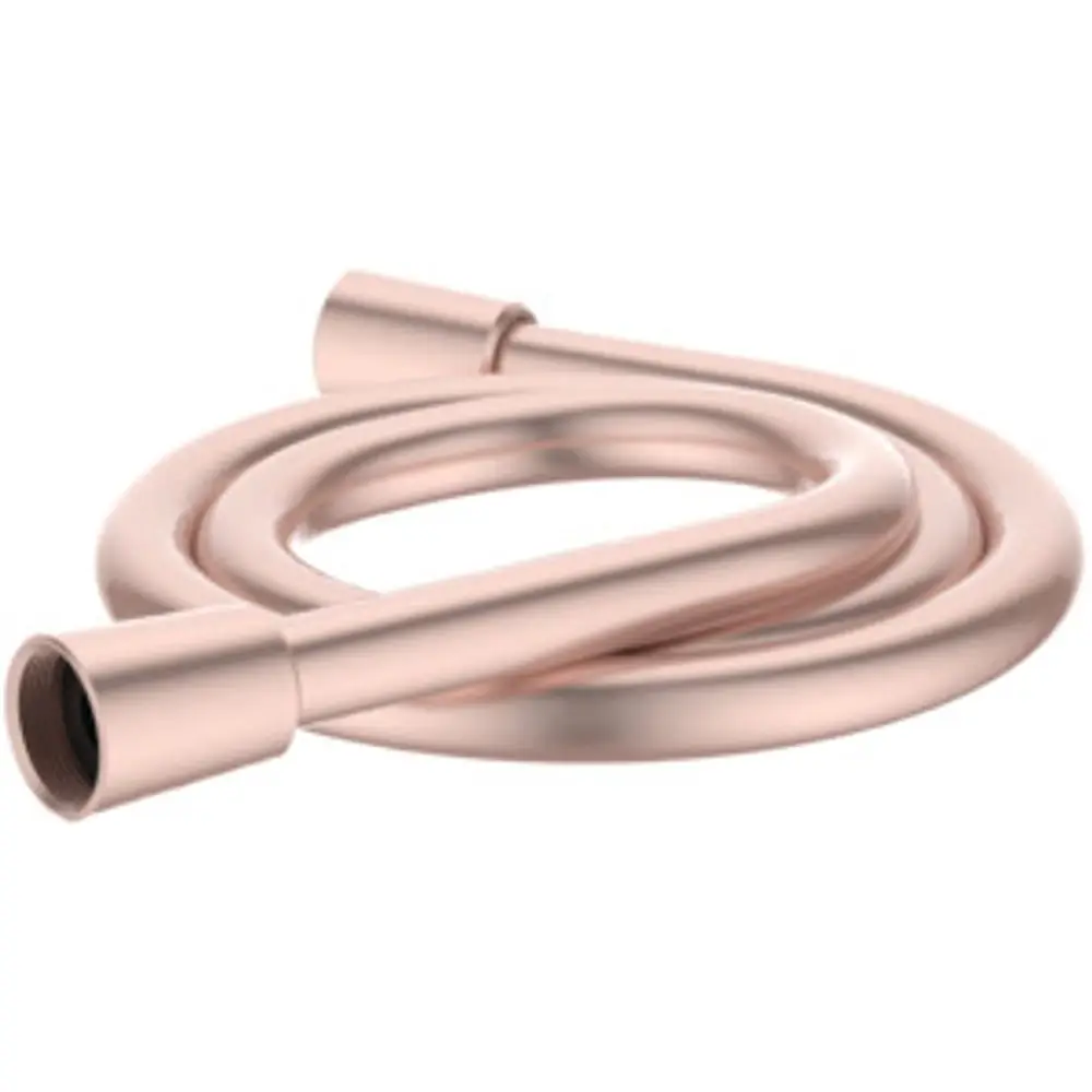Brauseschlauch von Ideal Standard in einer geschwungenen Form, aus Metall mit zwei offenen Enden, geeignet für Anschluss an Duschsysteme.